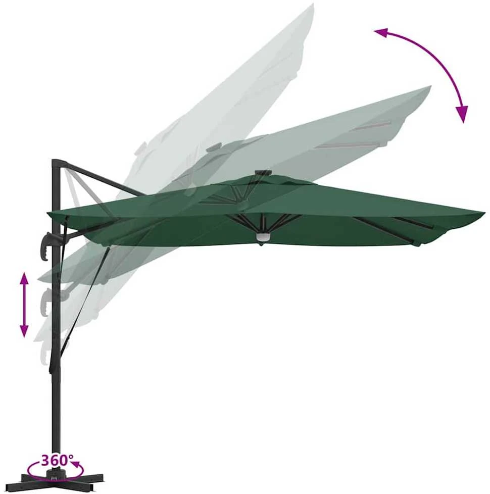 Roma Parasol Žalia 286 x 284 x 270 cm Aliuminis ir poliesteris