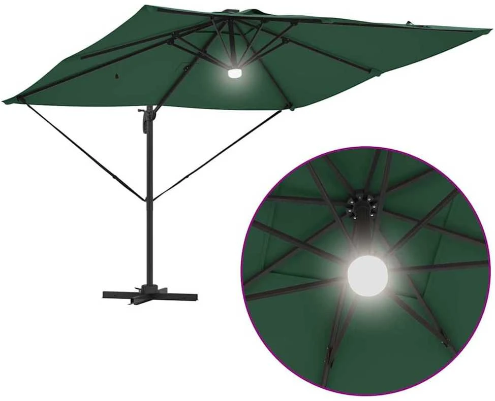 Roma Parasol Žalia 286 x 284 x 270 cm Aliuminis ir poliesteris
