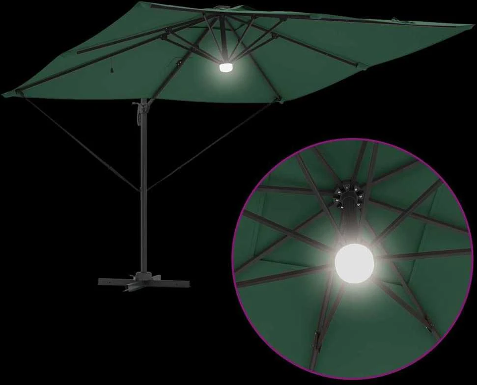 Roma Parasol Žalia 286 x 284 x 270 cm Aliuminis ir poliesteris