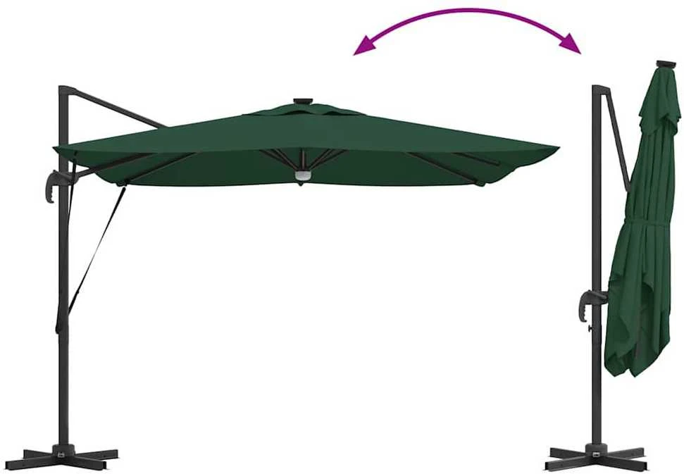 Roma Parasol Žalia 286 x 284 x 270 cm Aliuminis ir poliesteris