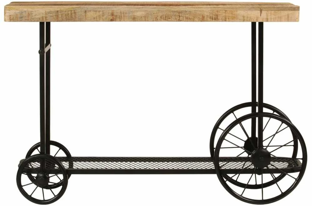 konsolinis stalas 112x36x76 cm medžio masyvo mango ir geležies