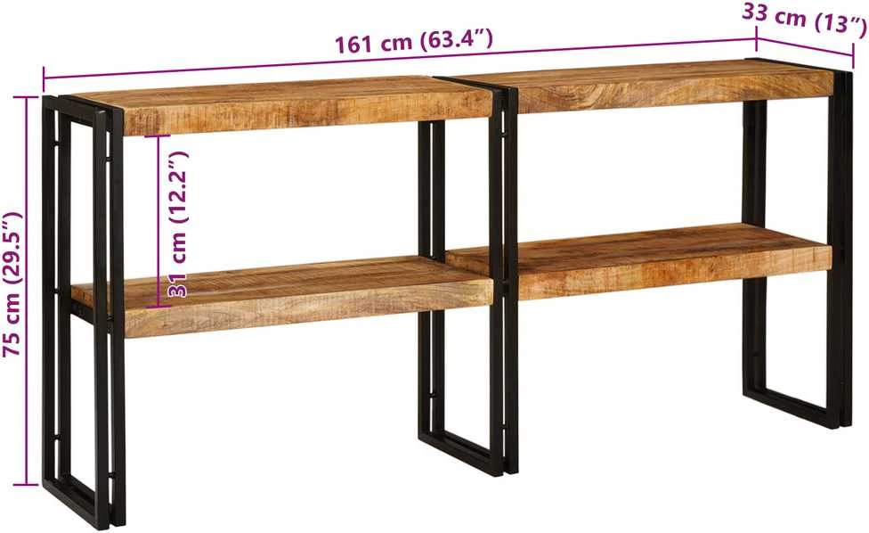 Konsolinis stalas Ruda 160 x 33 x 75 cm Kietas mango medis