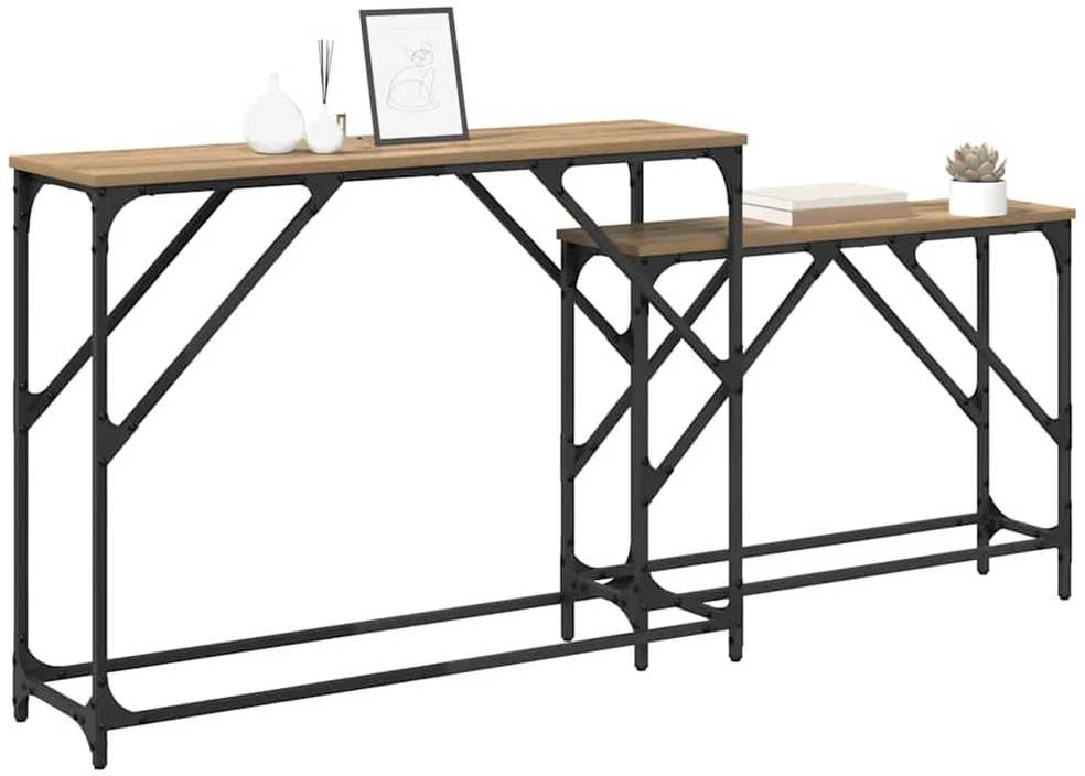 Konsolinis stalas 2 vnt. Amatininkų ąžuolas 100 x 28 x 75 cm