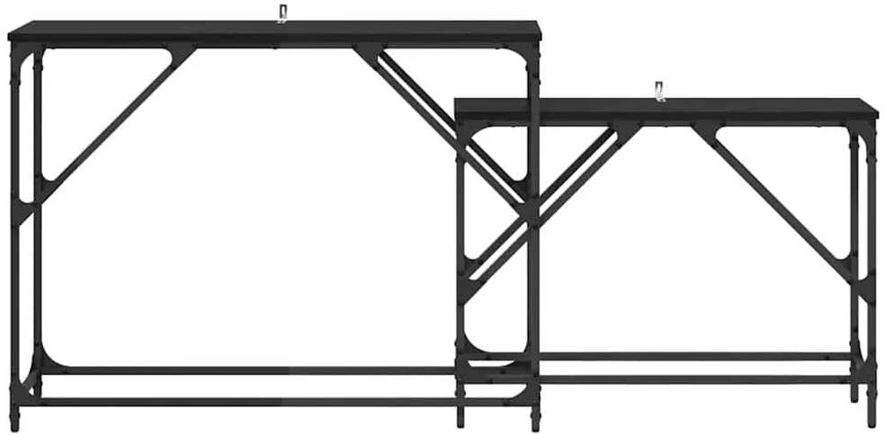 Konsolinis stalas 2 vnt. Juodas ąžuolas 100 x 28 x 75 cm