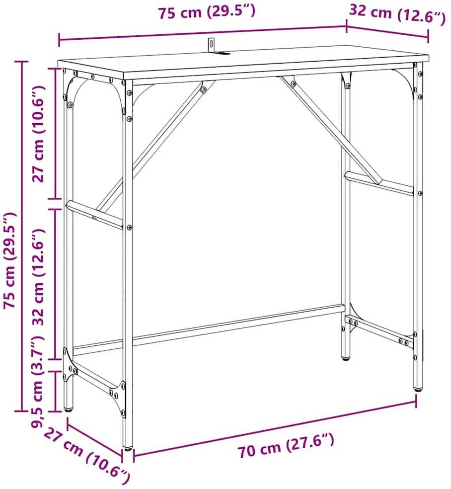 Konsolinis stalas Amatininkų ąžuolas 75 x 32 x 75 cm