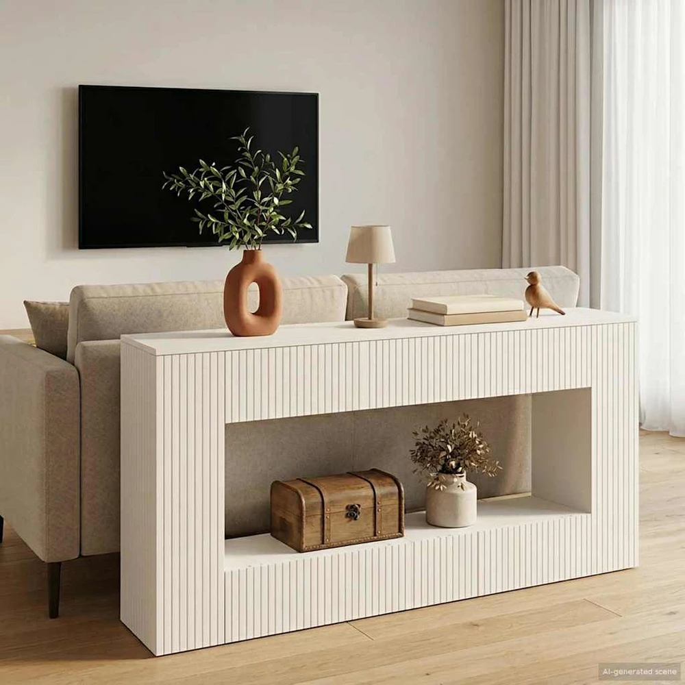 Konsolinis stalas Baltas 155 x 29 x 74 cm Dirbtinė mediena