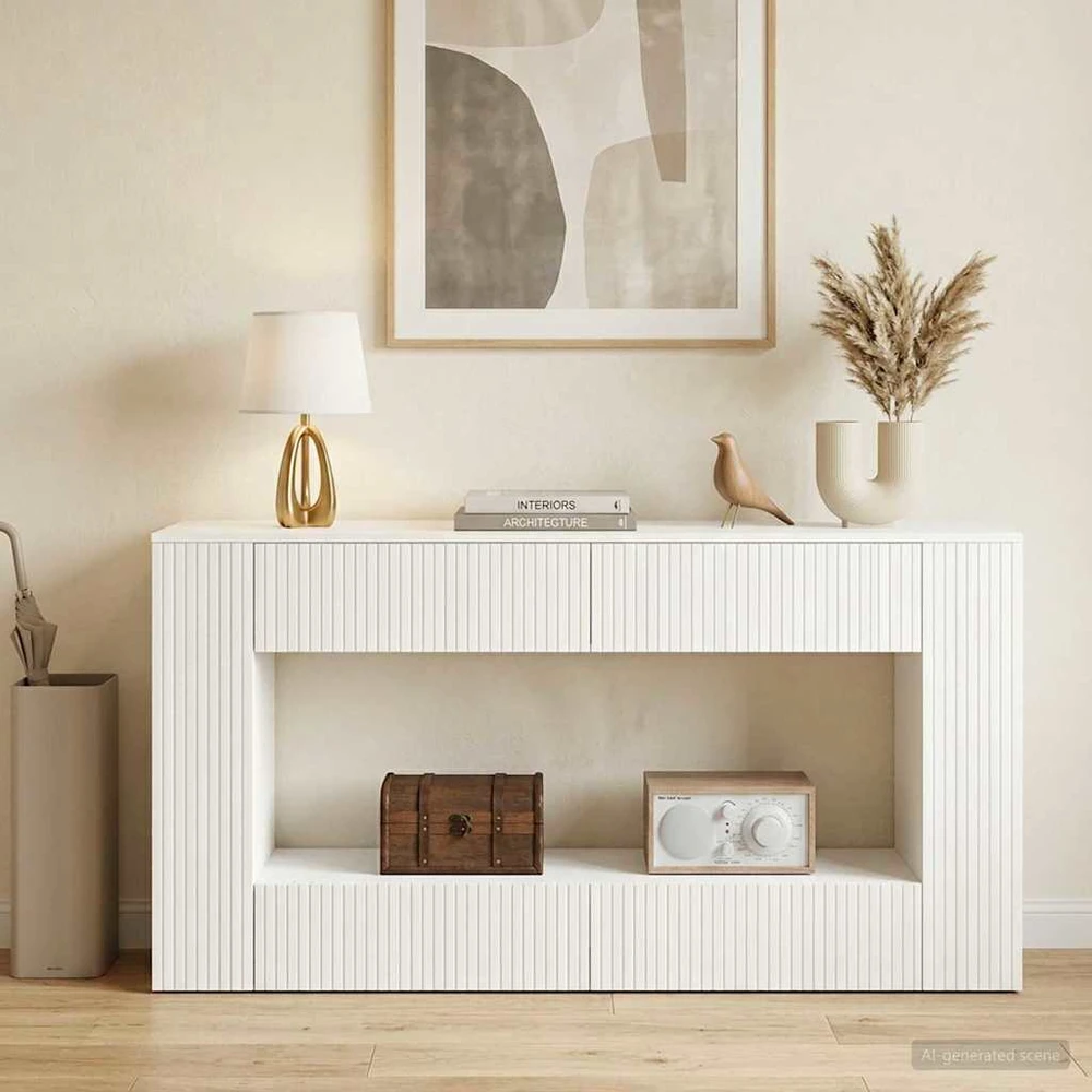 Konsolinis stalas Baltas 155 x 29 x 74 cm Dirbtinė mediena