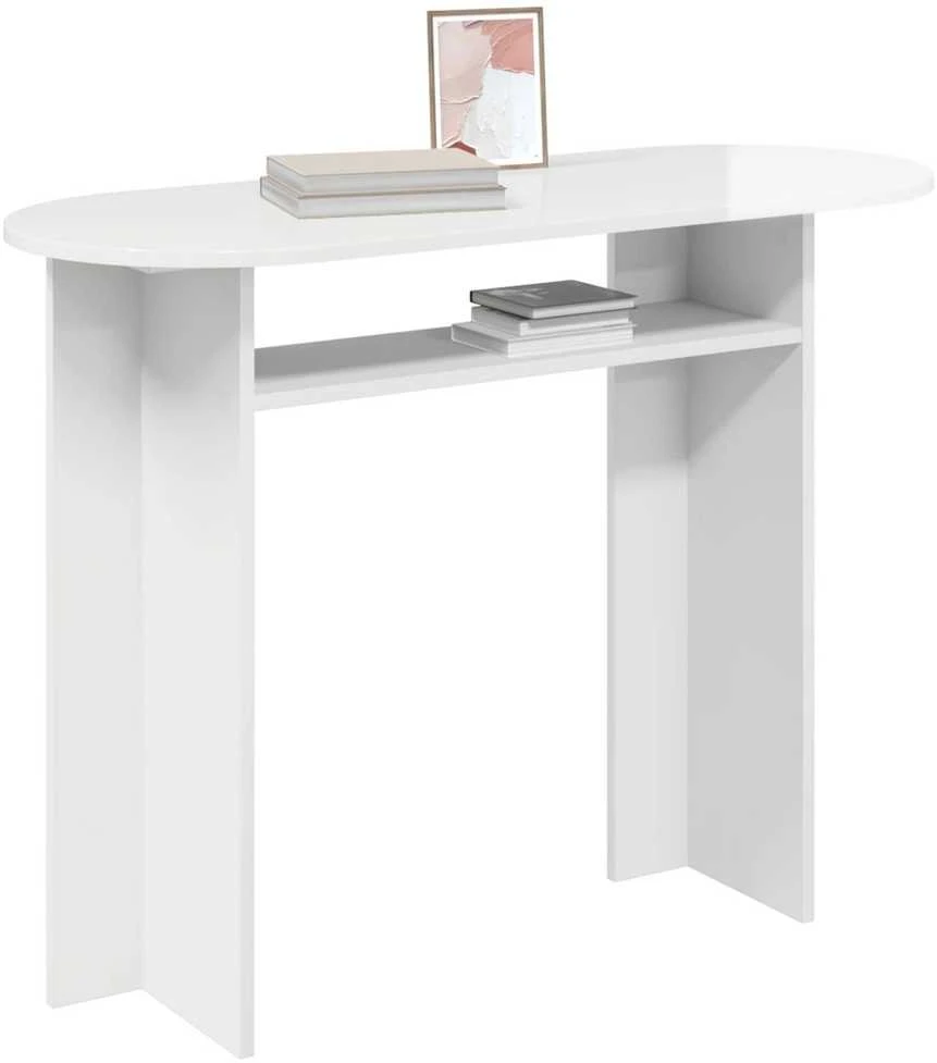Konsolinis stalas Itin blizgi balta 100 x 39,5 x 75 cm