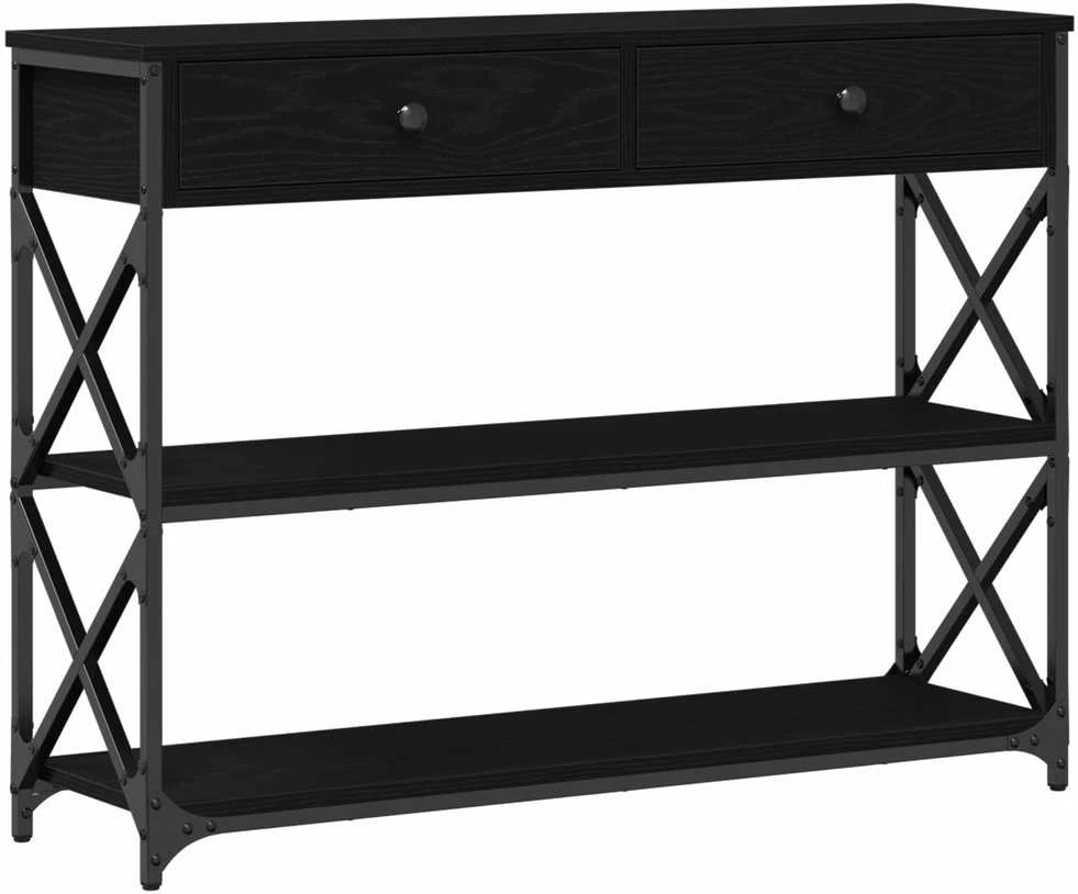 Konsolės stalas juoda ąžuolo 100 x 28 x 75 cm