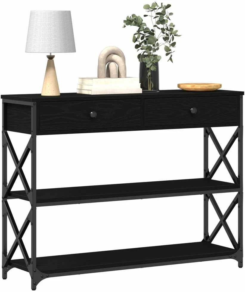 Konsolės stalas juoda ąžuolo 100 x 28 x 75 cm