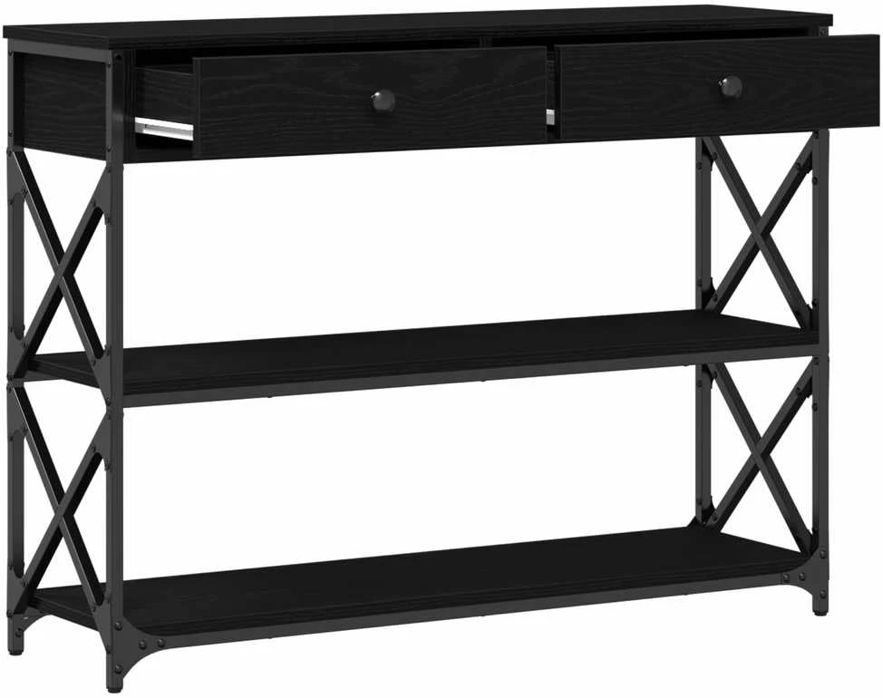 Konsolės stalas juoda ąžuolo 100 x 28 x 75 cm