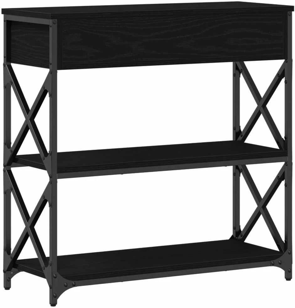 Konsolės stalas juoda ąžuolo 75 x 28 x 75 cm