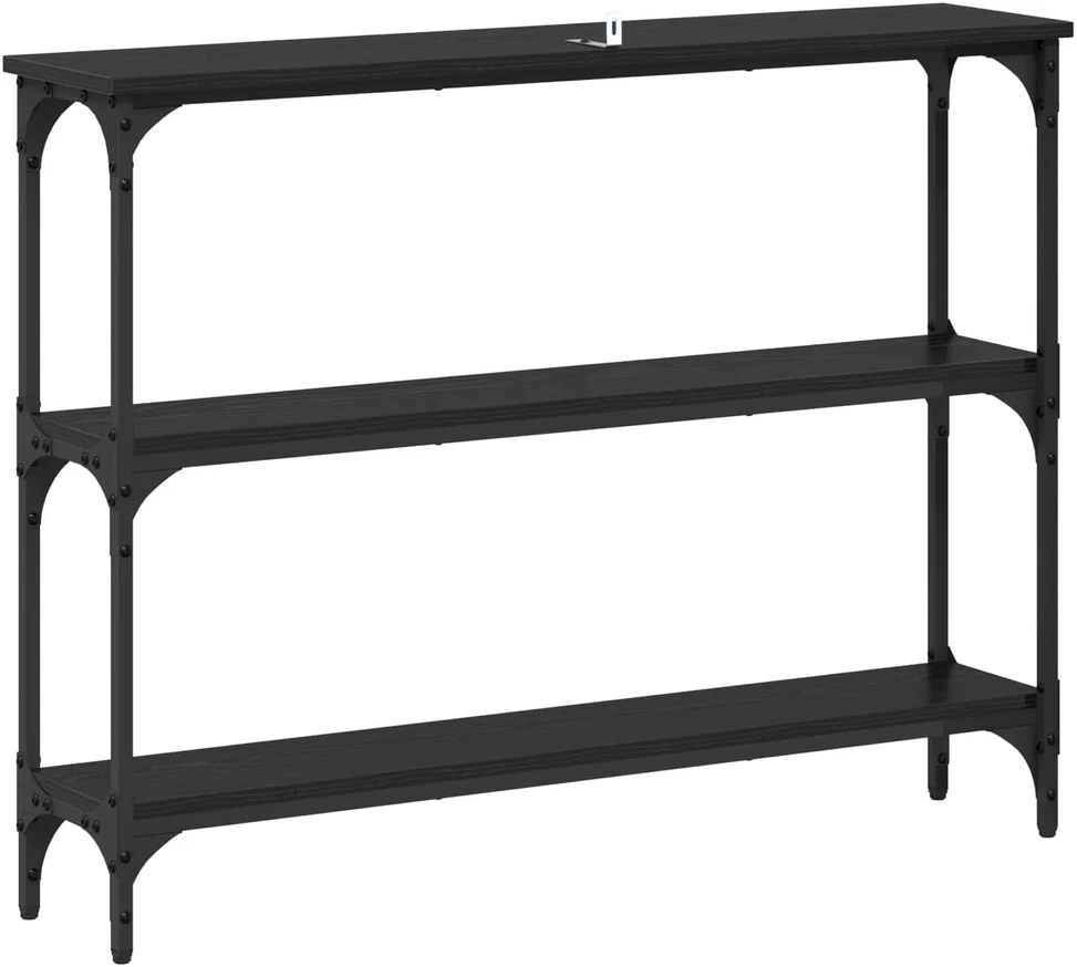 Konsolinis stalas juoda ąžuolo 100 x 22,5 x 75 cm