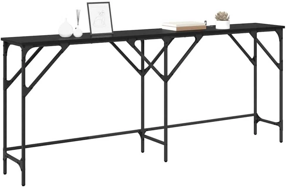 Konsolinis stalas Juodas ąžuolas 180 x 30 x 75 cm