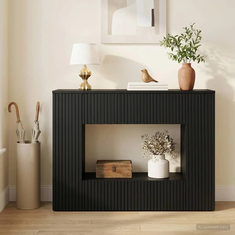 Konsolinis stalas Juodas 101 x 29 x 74 cm Dirbtinė mediena