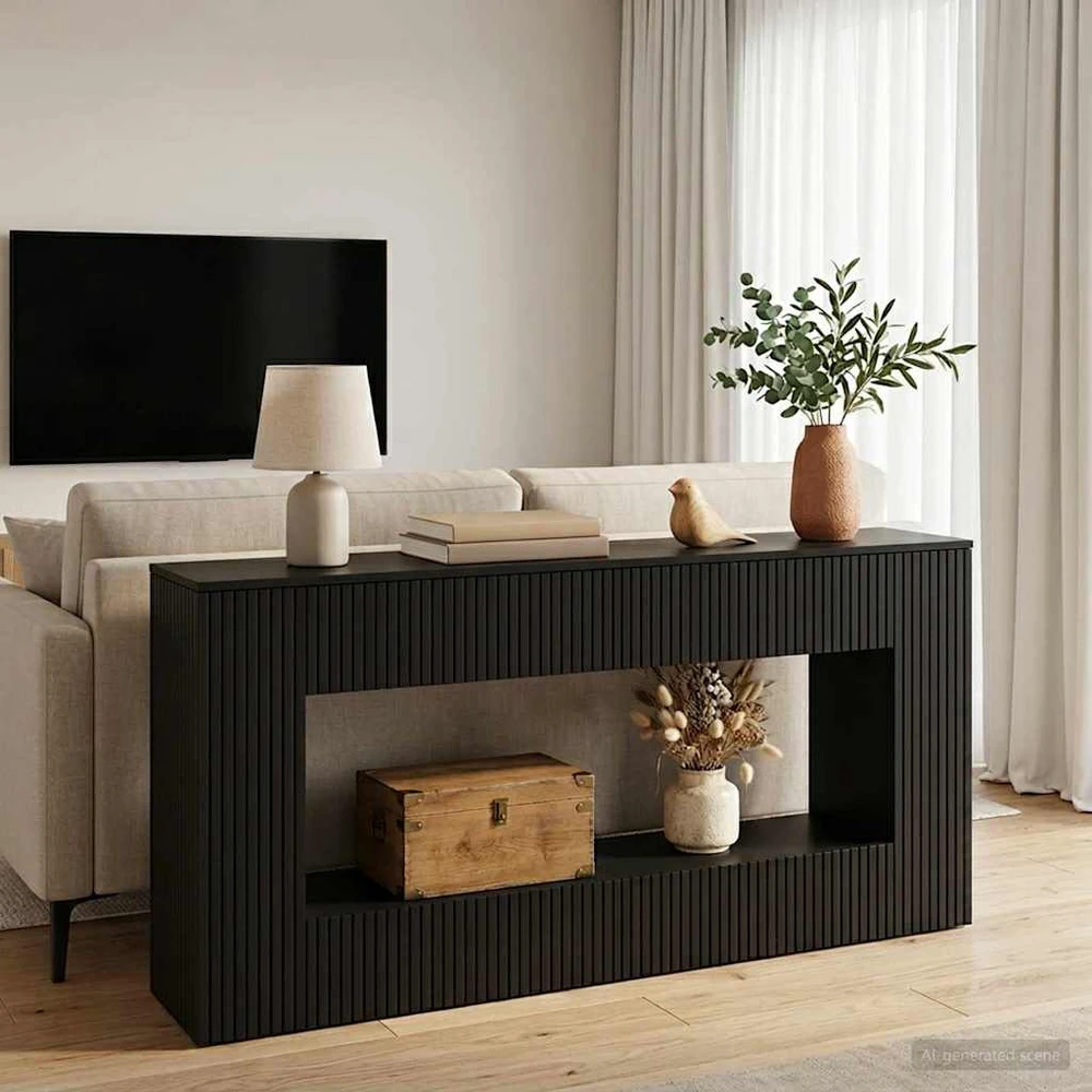 Konsolinis stalas Juodas 155 x 29 x 74 cm Dirbtinė mediena