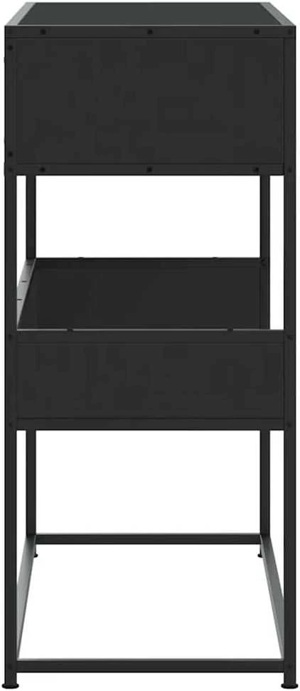 konsolinis stalas juodas 90x35x80 cm inžinierinis medis