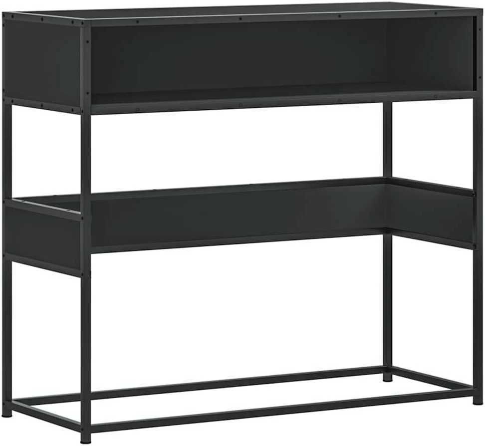 konsolinis stalas juodas 90x35x80 cm inžinierinis medis