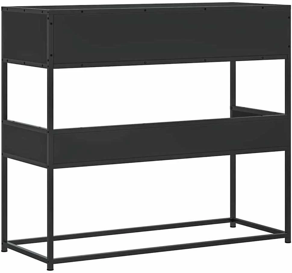 konsolinis stalas juodas 90x35x80 cm inžinierinis medis