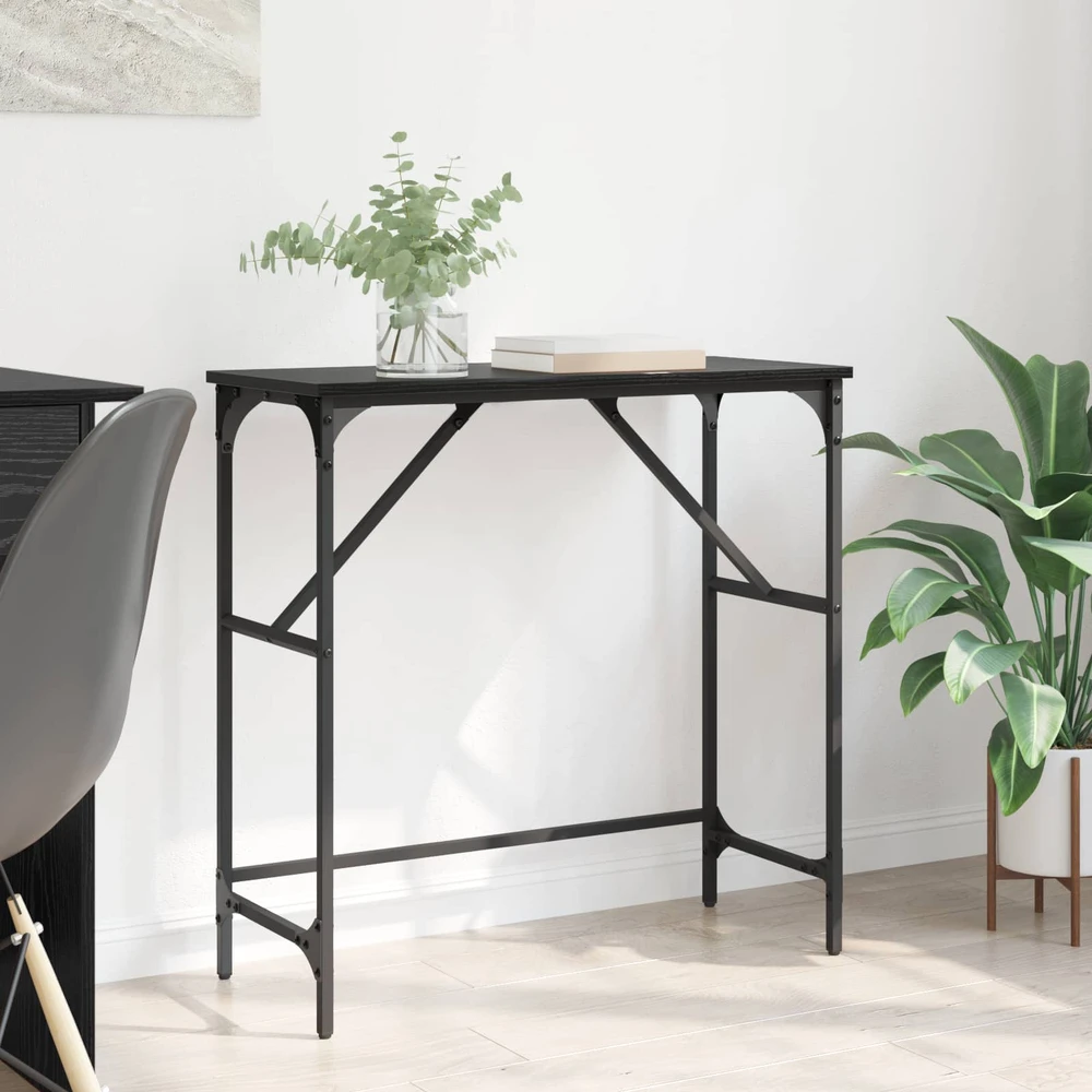 Konsolinis stalas Juodas ąžuolas 75 x 32 x 75 cm