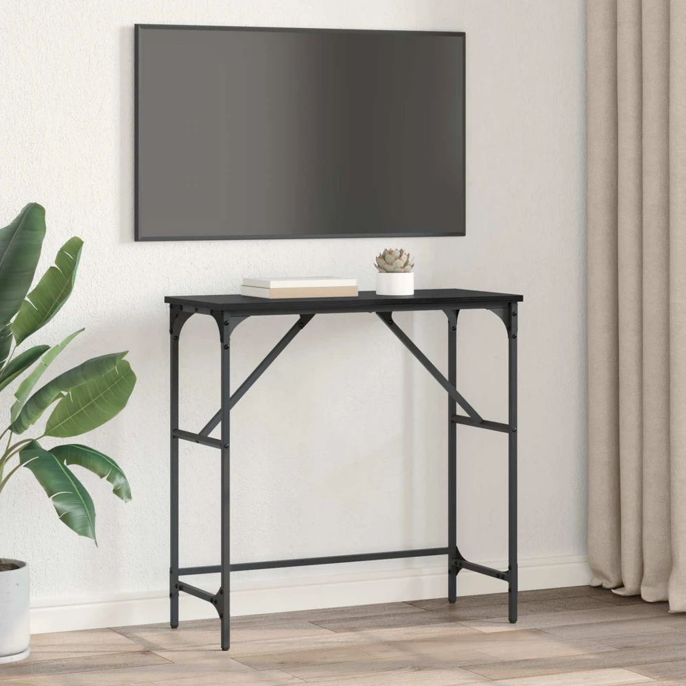 Konsolinis stalas Juodas ąžuolas 75 x 32 x 75 cm