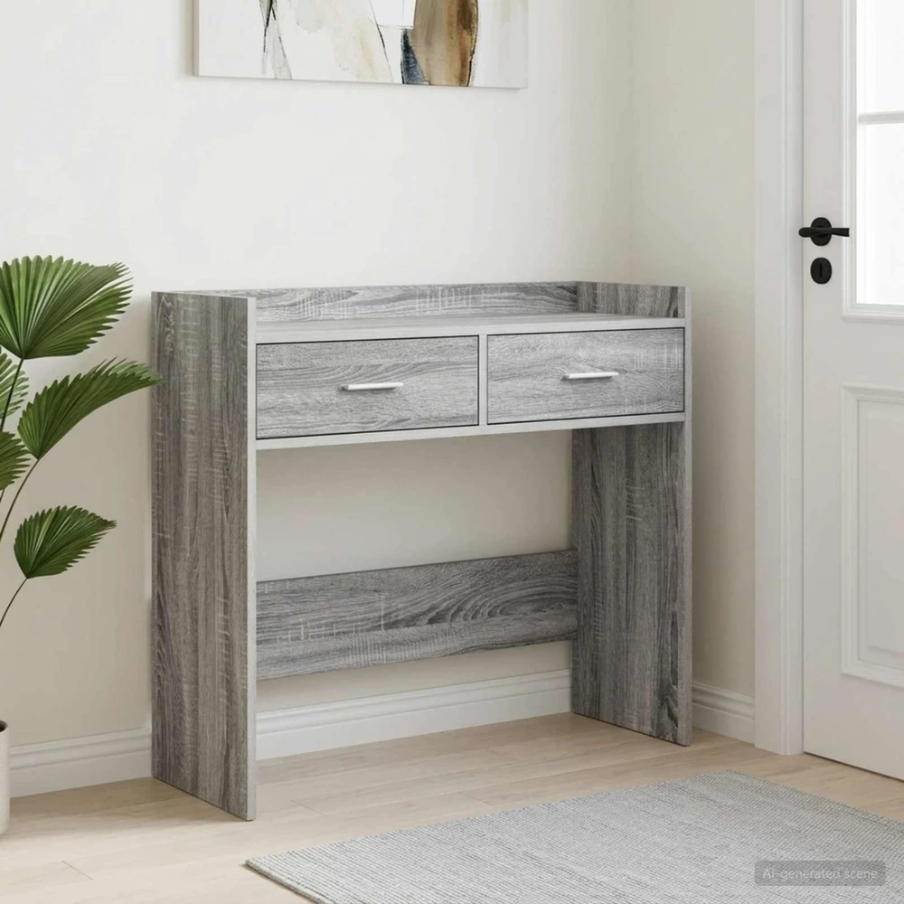 Konsolinis stalas Pilka Sonoma 90 x 35 x 80 cm Apdirbta mediena
