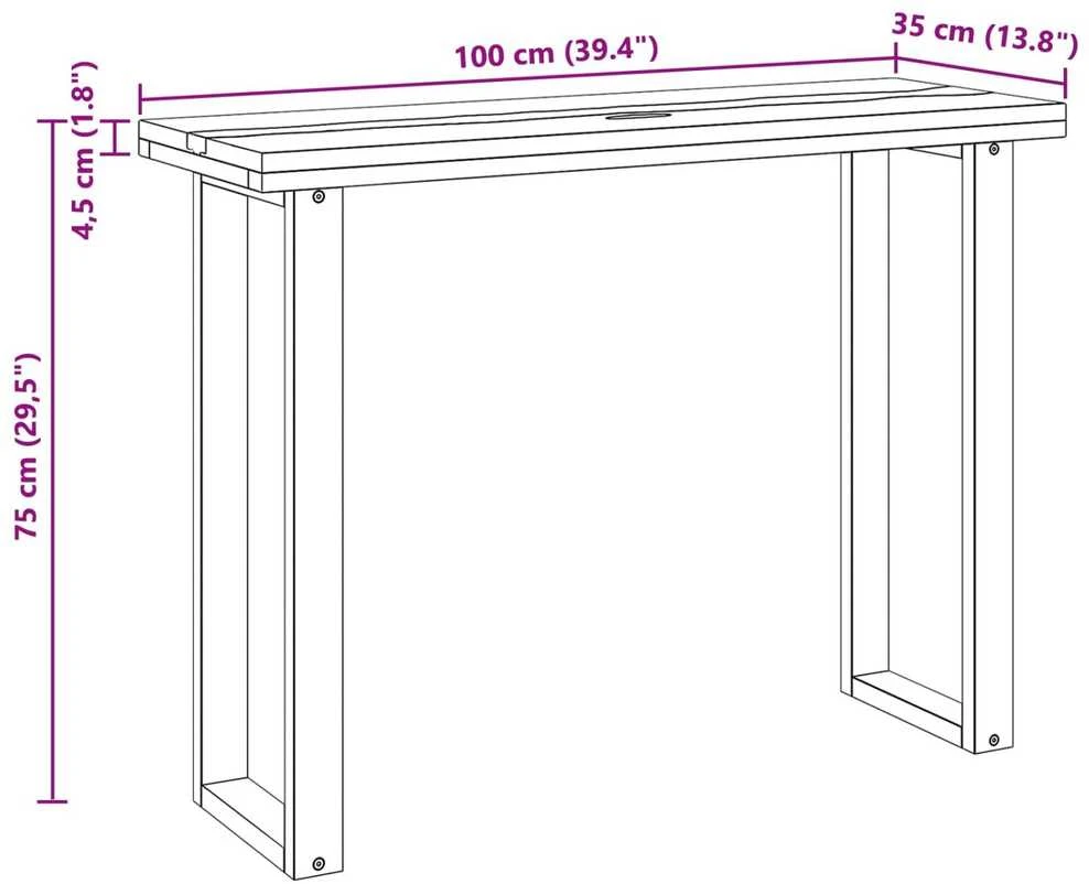 Konsolinis stalas Ruda 100 x 35 x 75 cm Kieto teka medžio