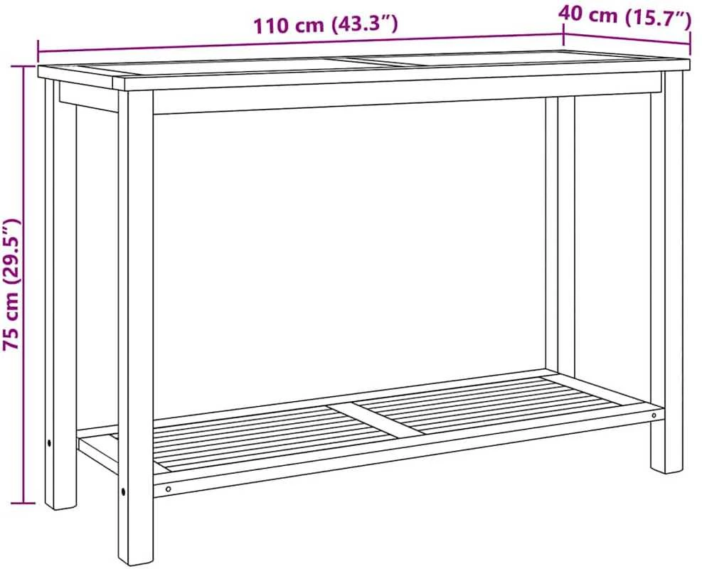 Konsolinis stalas Ruda 110 x 40 x 75 cm Kieto teka medžio