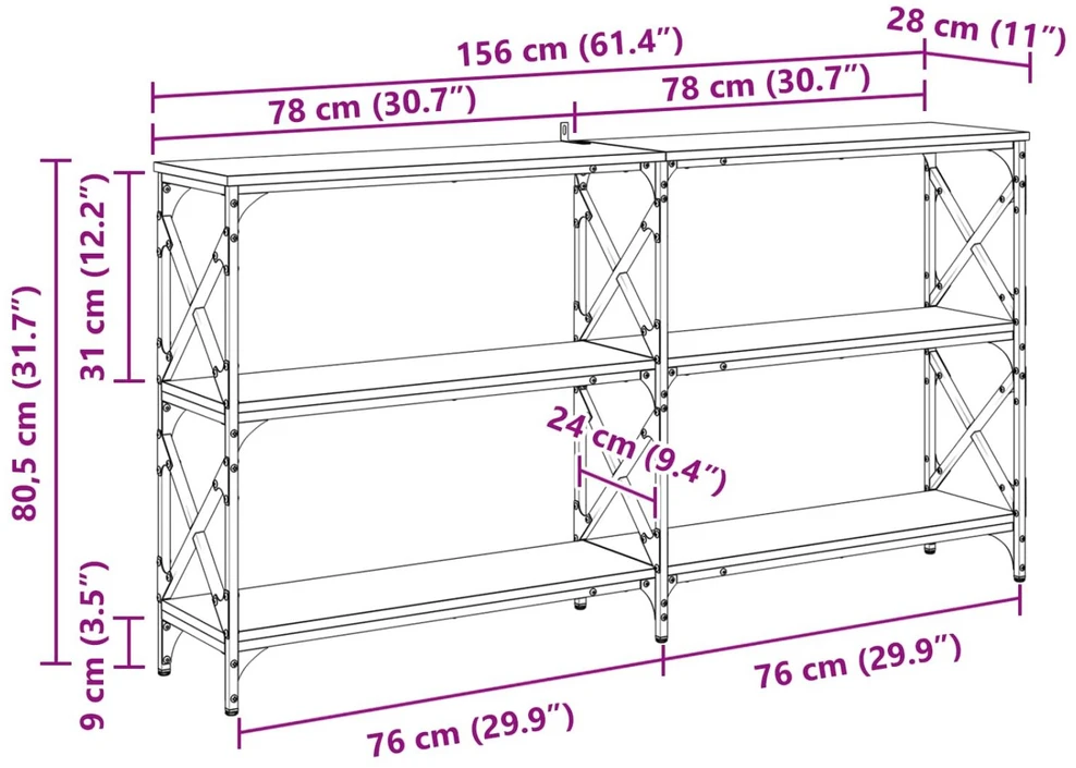 Konsolinis stalas Senas medis 156 x 28 x 80,5 cm