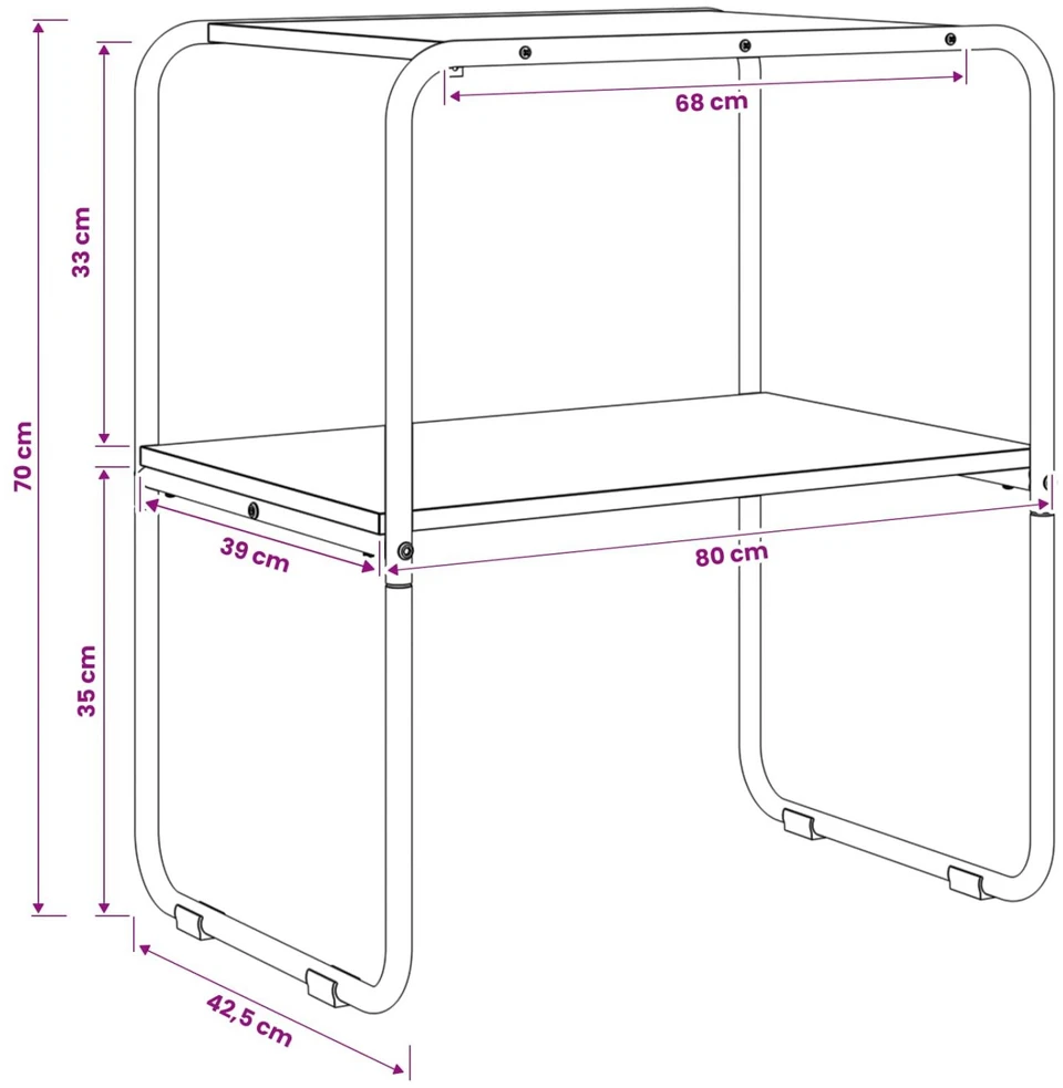Konsolinis stalas Sendintos medienos 80 x 42,5 x 70 cm