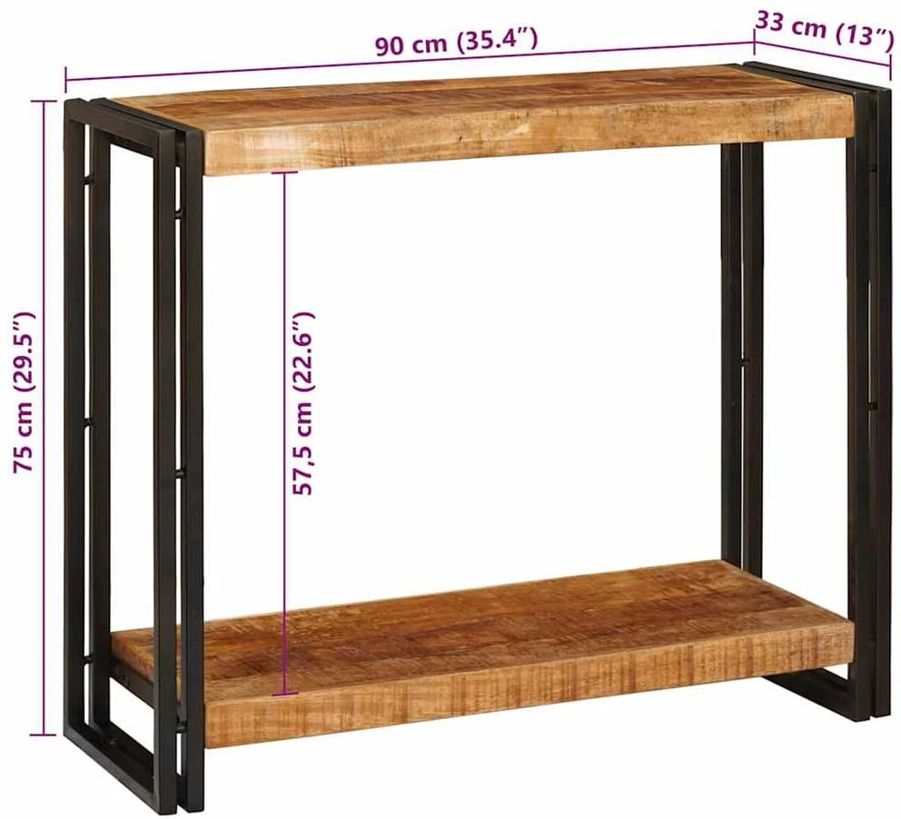 Konsolinis stalas Ruda 90 x 33 x 75 cm Kietas mango medis