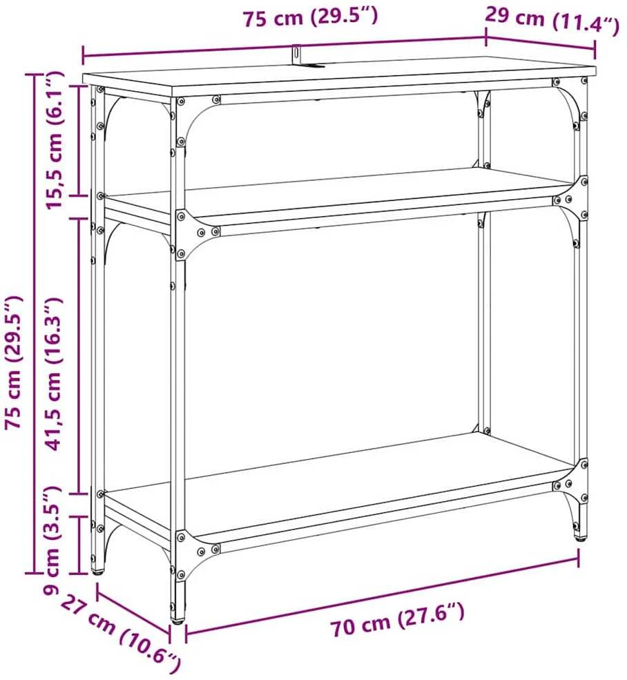 Konsolinis stalas Amatininkų ąžuolas 75 x 29 x 75 cm