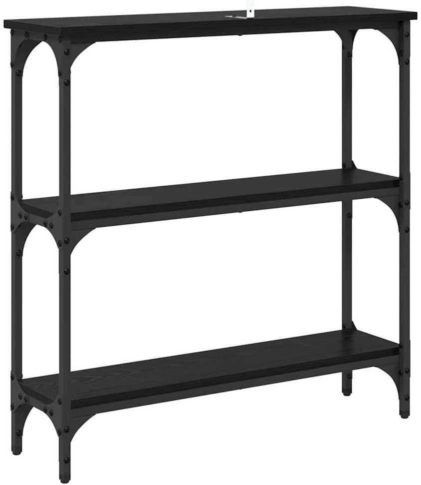 Konsolinis stalas Juodas ąžuolas 75 x 22,5 x 75 cm