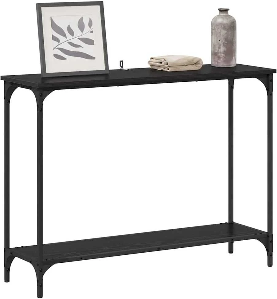 Konsolinis stalas juoda ąžuolo 101 x 30.5 x 75 cm