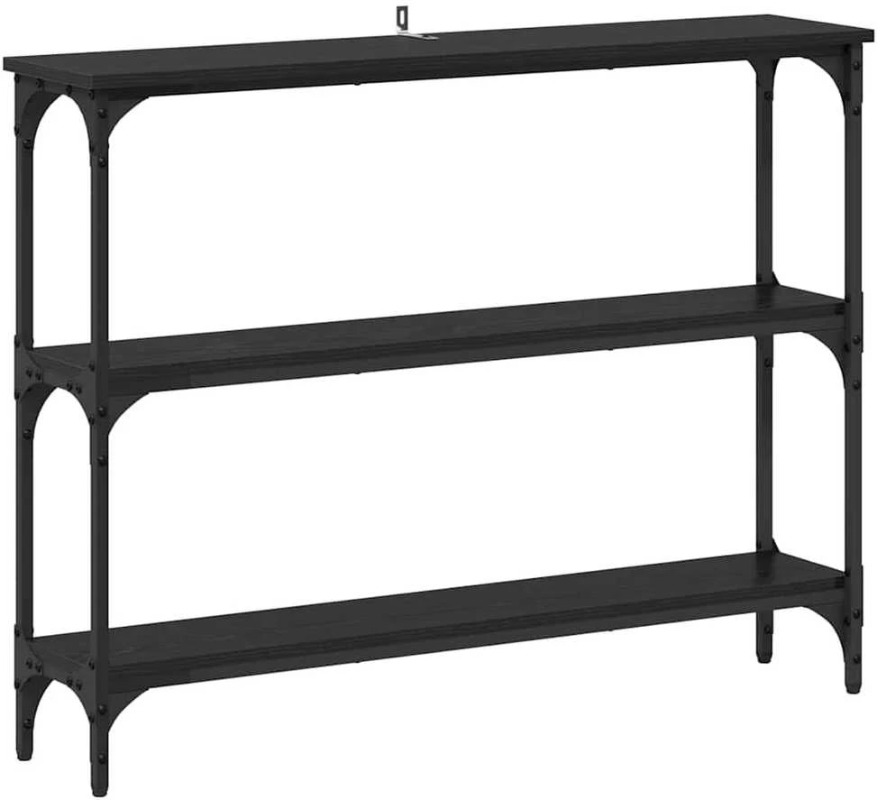Konsolinis stalas juoda ąžuolo 100 x 22,5 x 75 cm
