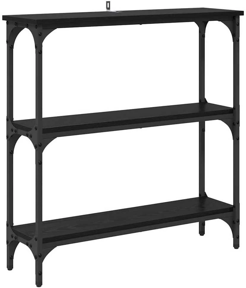 Konsolinis stalas Juodas ąžuolas 75 x 22,5 x 75 cm