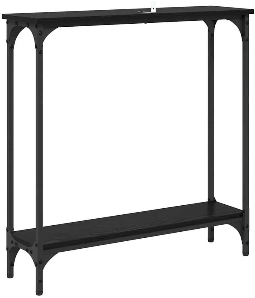Konsolinis stalas Juodas ąžuolas 75 x 22,5 x 75 cm
