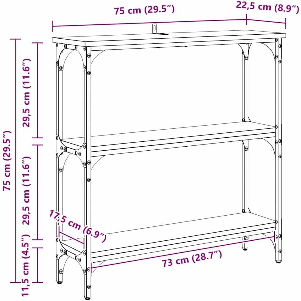 Konsolinis stalas Senas medis 75 x 22,5 x 75 cm