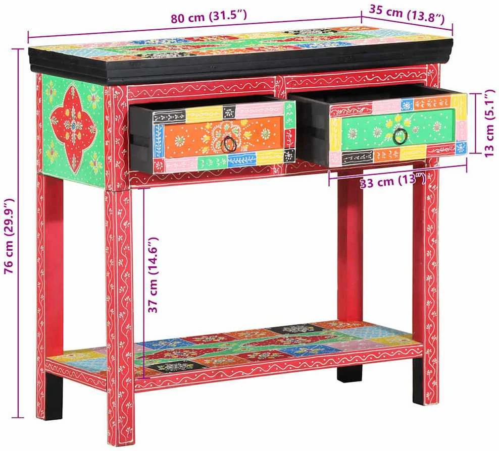 Konsolinis stalas su stalčių Įvairiaspalvis 80 x 35 x 76 cm
