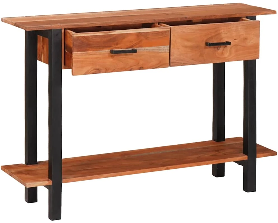 Konsolinis stalas su stalčių Ruda ir juoda 110 x 30 x 75 cm