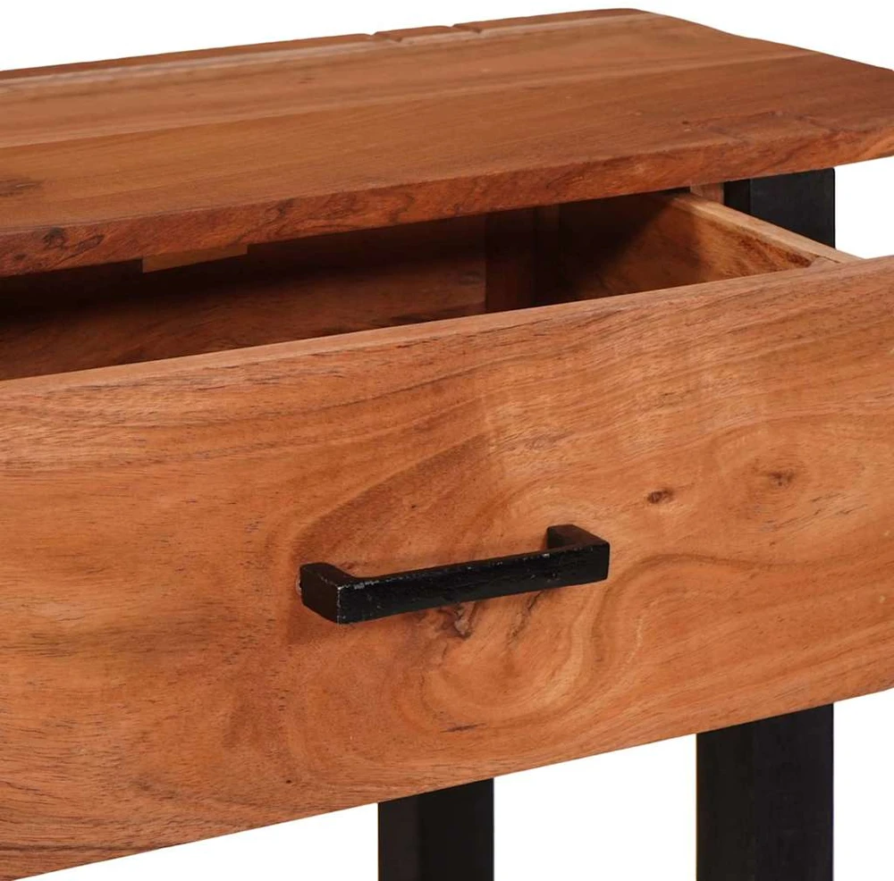 Konsolinis stalas su stalčių Ruda ir juoda 110 x 30 x 75 cm