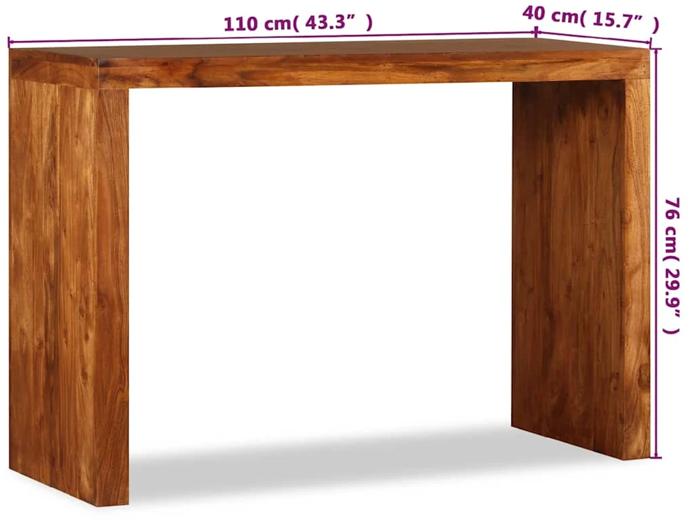 Konsolinis staliukas, 110x40x76cm, medienos masyvas