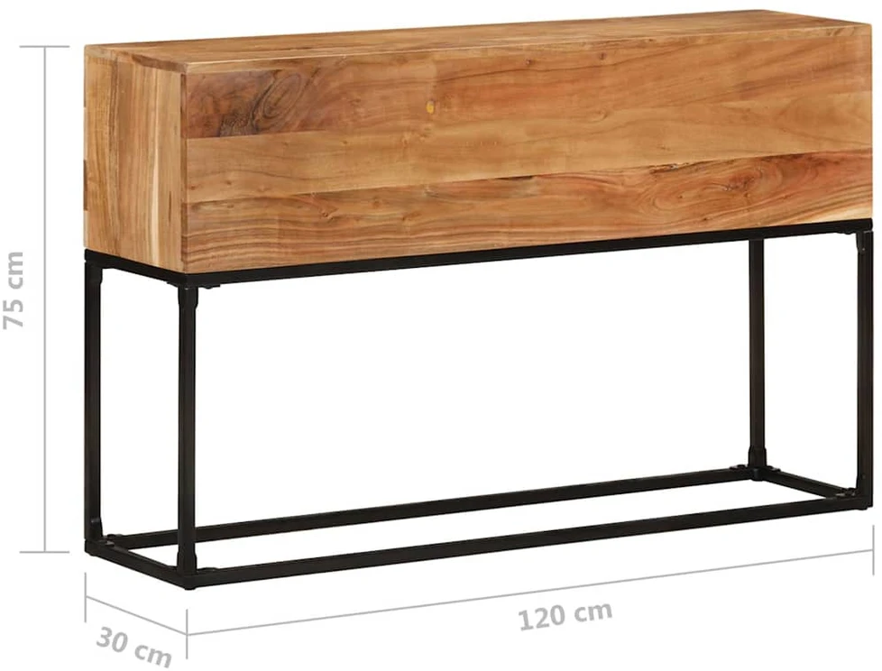 Konsolinis staliukas, 120x30x75 cm, akacijos medienos masyvas