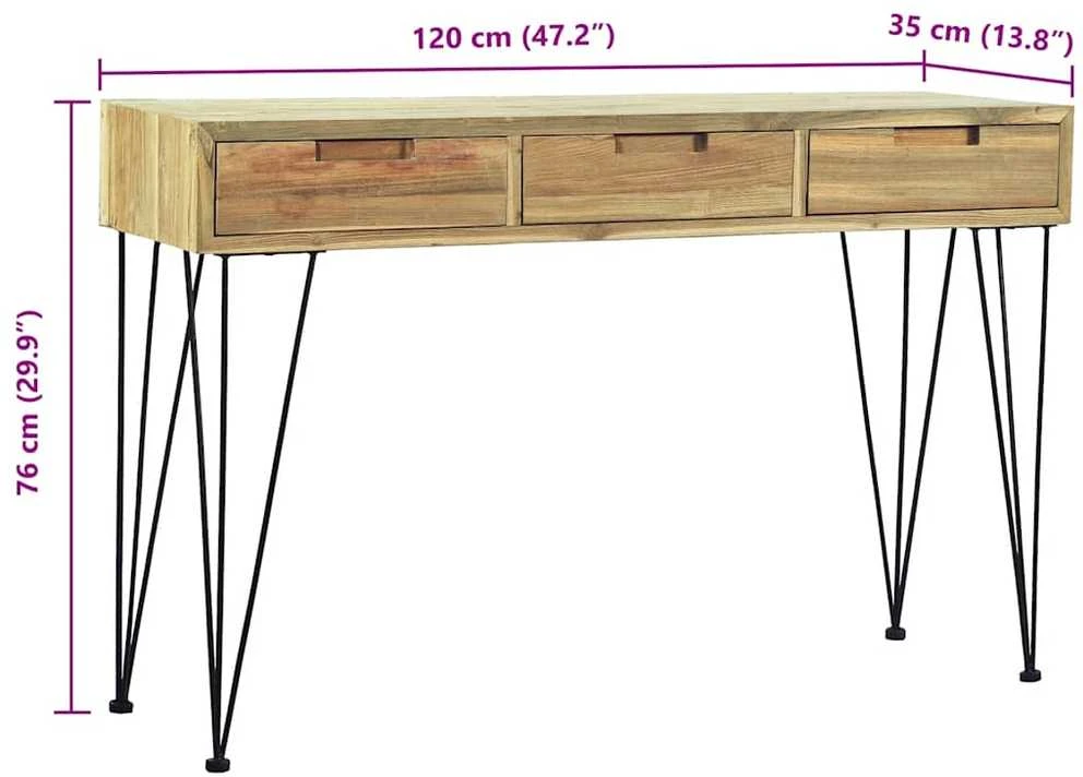 Konsolinis staliukas, 120x35x76cm, masyvus tikmedis