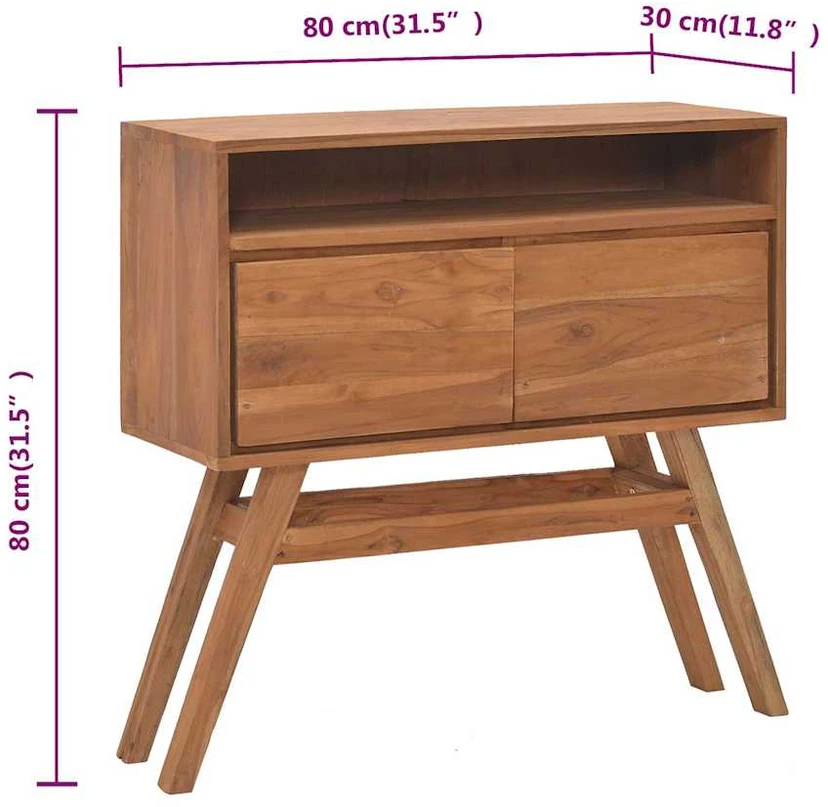 Konsolinis staliukas, 80x30x80cm, tikmedžio medienos masyvas