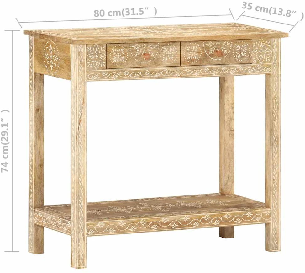 Konsolinis staliukas, 80x35x74cm, mango medienos masyvas