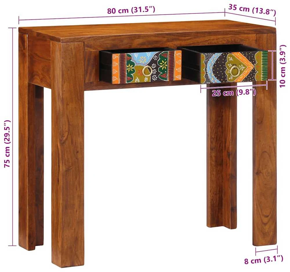 konsolinis staliukas 80x35x75 cm Akacijos masyvo