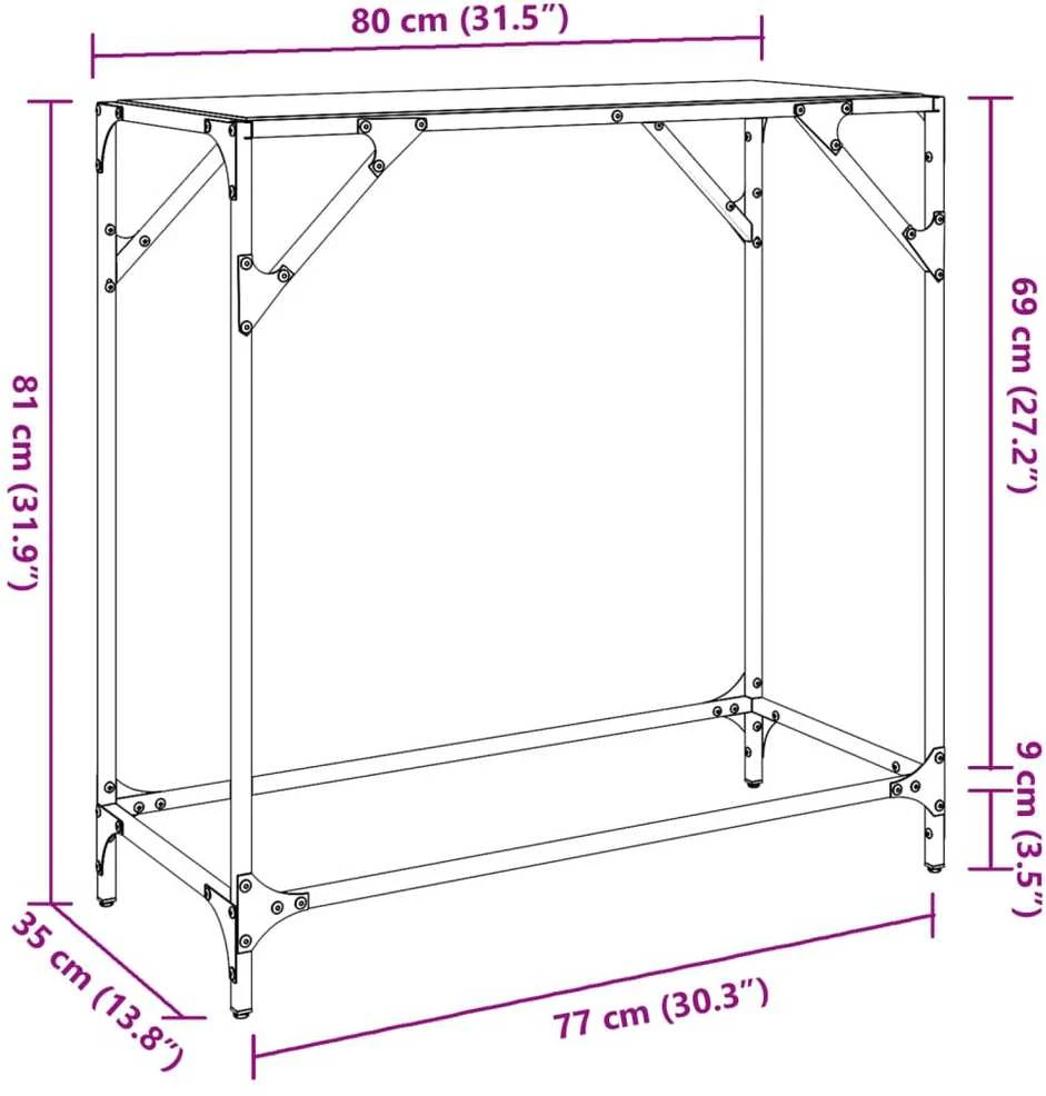 Konsolinis staliukas, 80x35x81cm, plienas