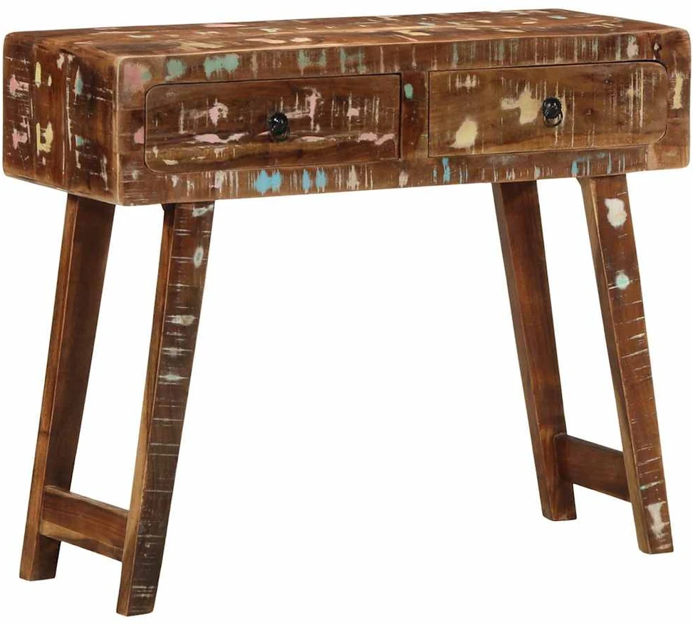 Konsolinis staliukas, 90x32x75cm, perdirbtos medienos masyvas
