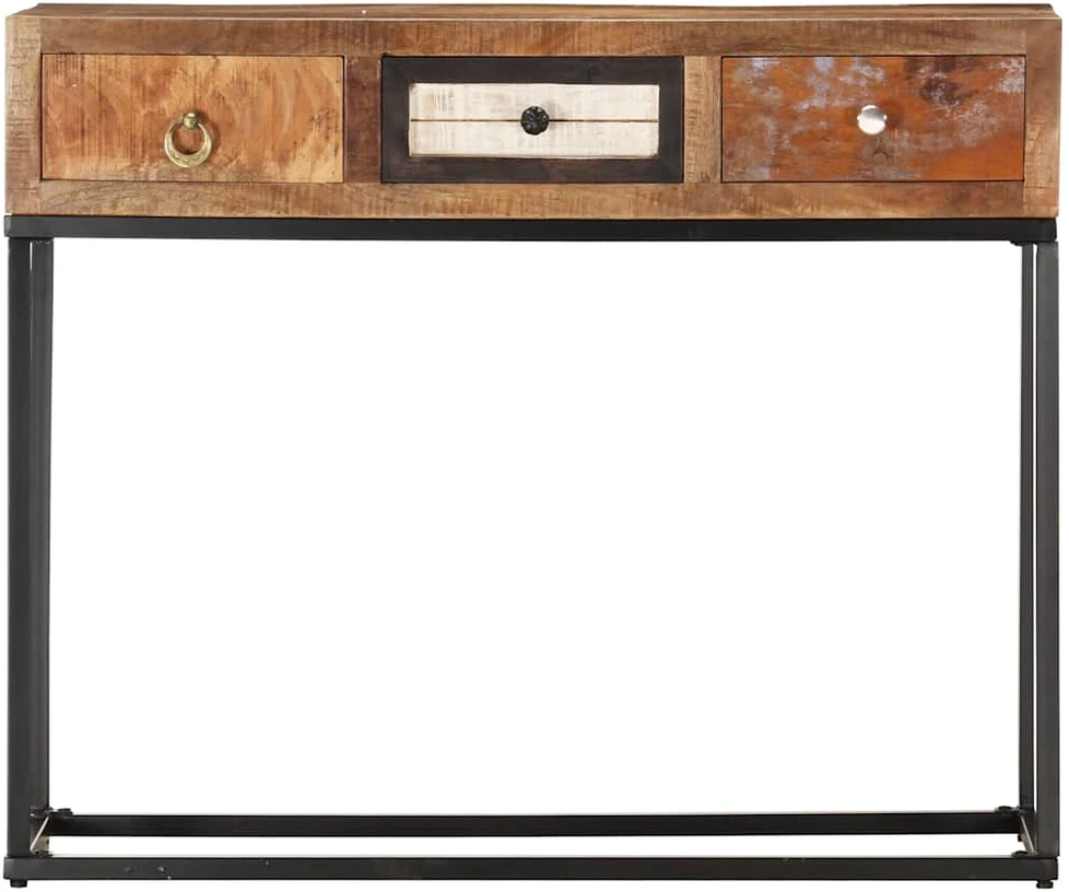 Konsolinis staliukas, auksinis, 90x30x75cm, medienos masyvas